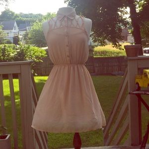 Tan tied tea dress